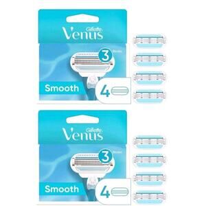 Venus Smooth Women's Razor Blade Refills - 4 Count 2 Pack - 8 Refills Total